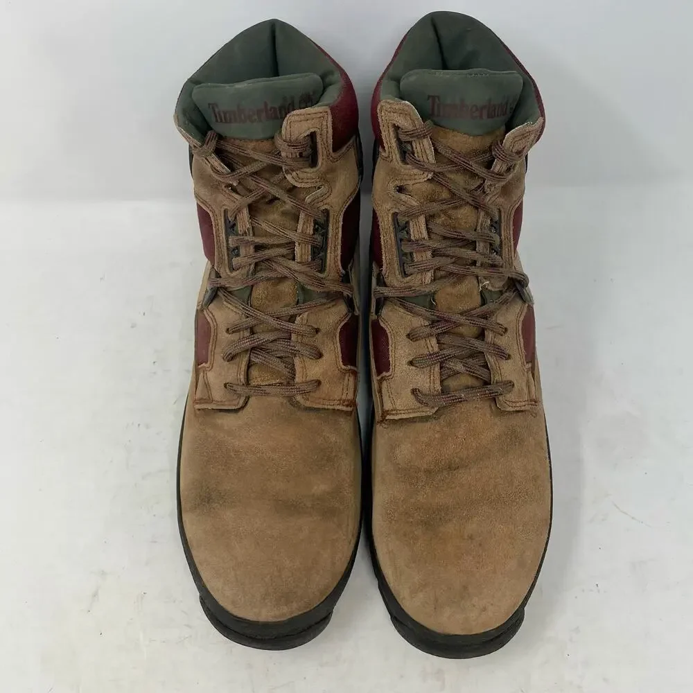 Timberland burgundy suede left
